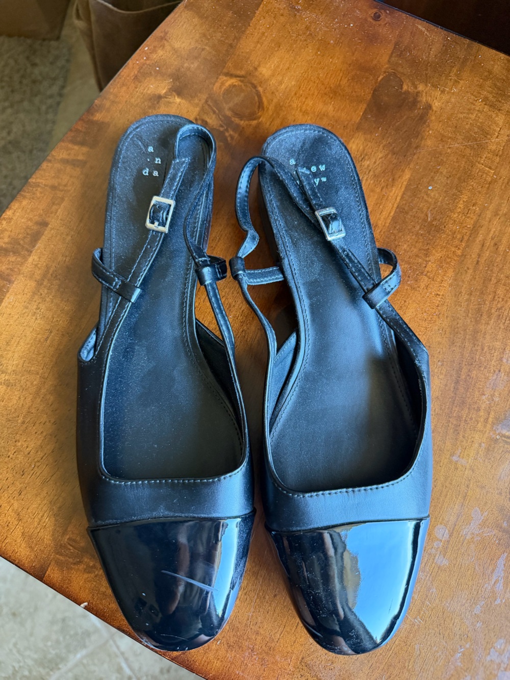 a new day Black Slingback Square-Toe Sandals